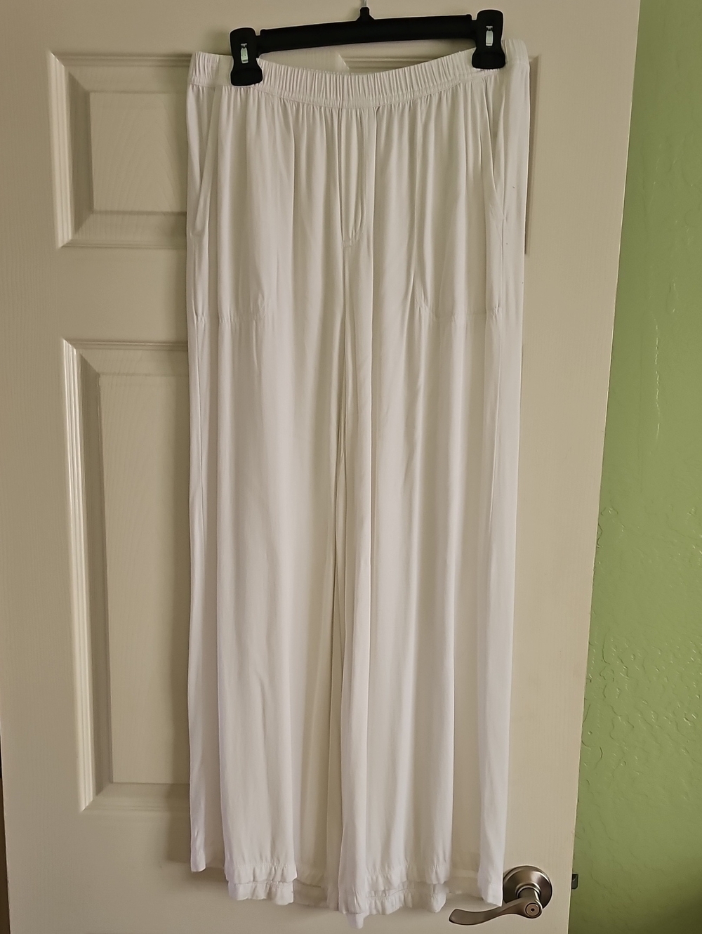 Splendid White Wide-Leg Elastic Waist Pants